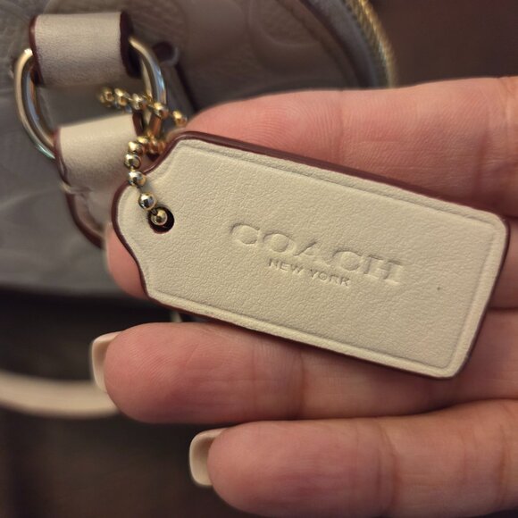 Coach CORA Dome Debossed Leather Mini Off white Bag - Picture 5 of 9